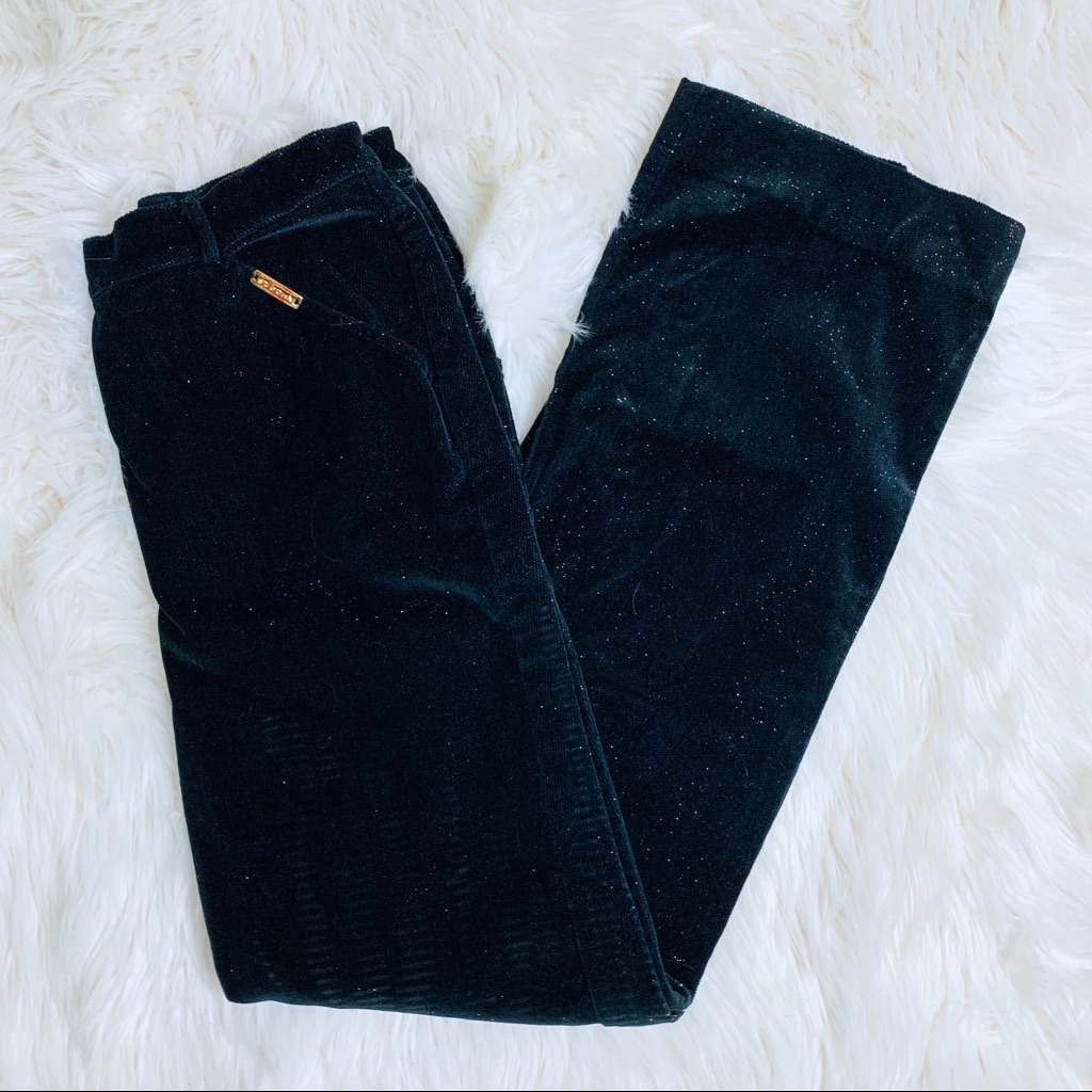 St. John Sport Black Sparkle Velvet Pants